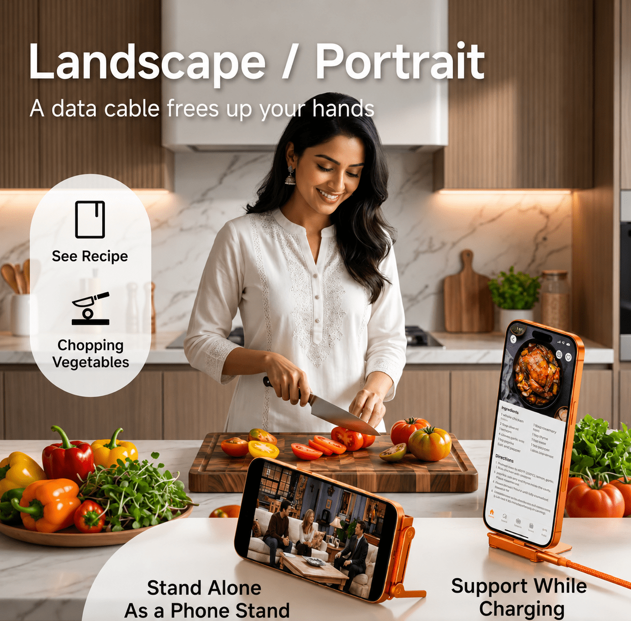 Sorted 2 - in - 1 Detachable Charging Cable Stand - SortedStuff